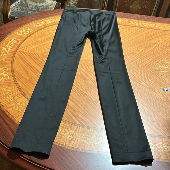 Theory Satin Skinny Zip-Cuff High-Rise Stretch black Trouser Pants sz.00